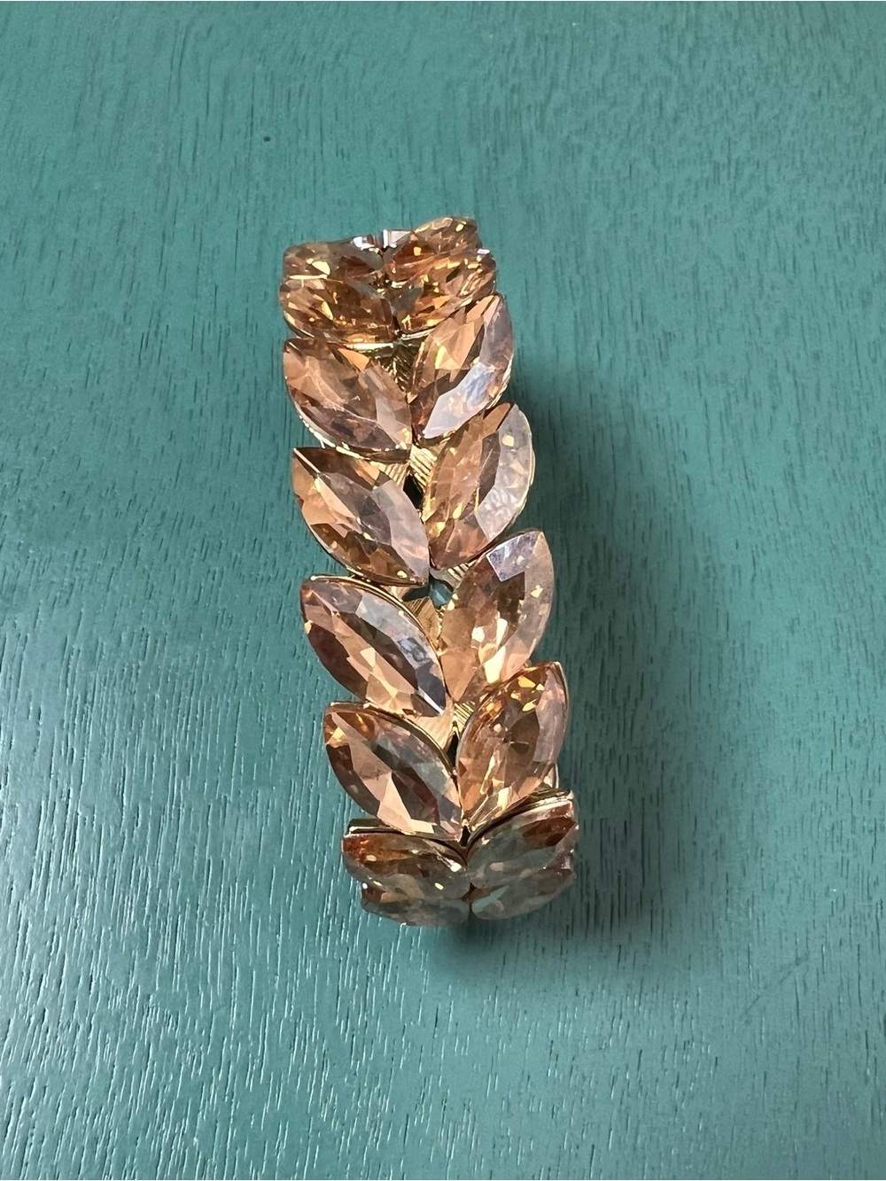 Champagne color Marquise Crystal Leaf Bracelet